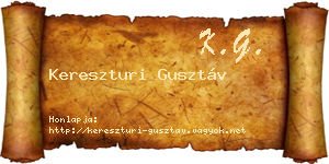 Kereszturi Gusztáv névjegykártya